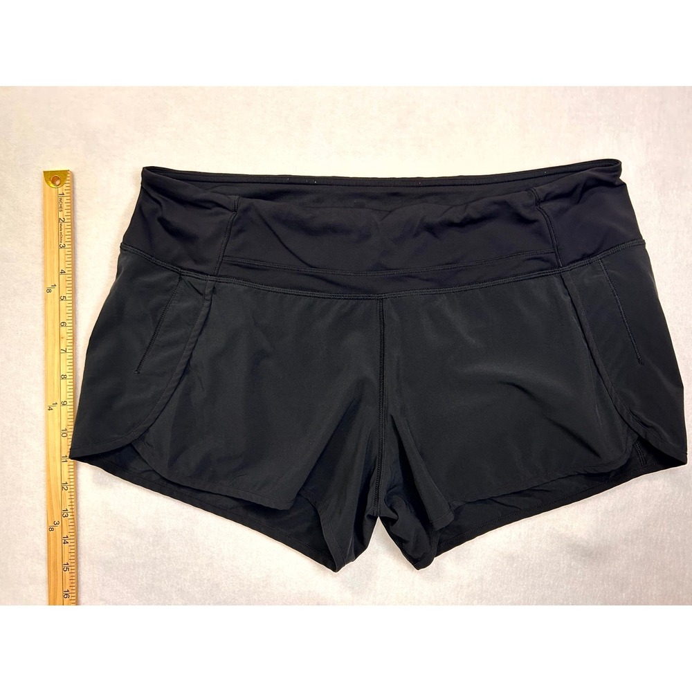 Lululemon Run Times Short 4 way Stretch Black 4" inseam Running Gym Size 12 - Picture 3 of 16
